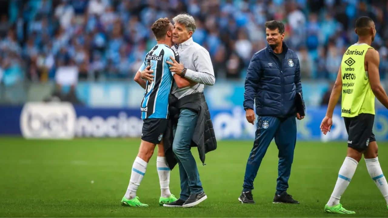 Renato Portaluppi e Lucas Leiva Grêmio