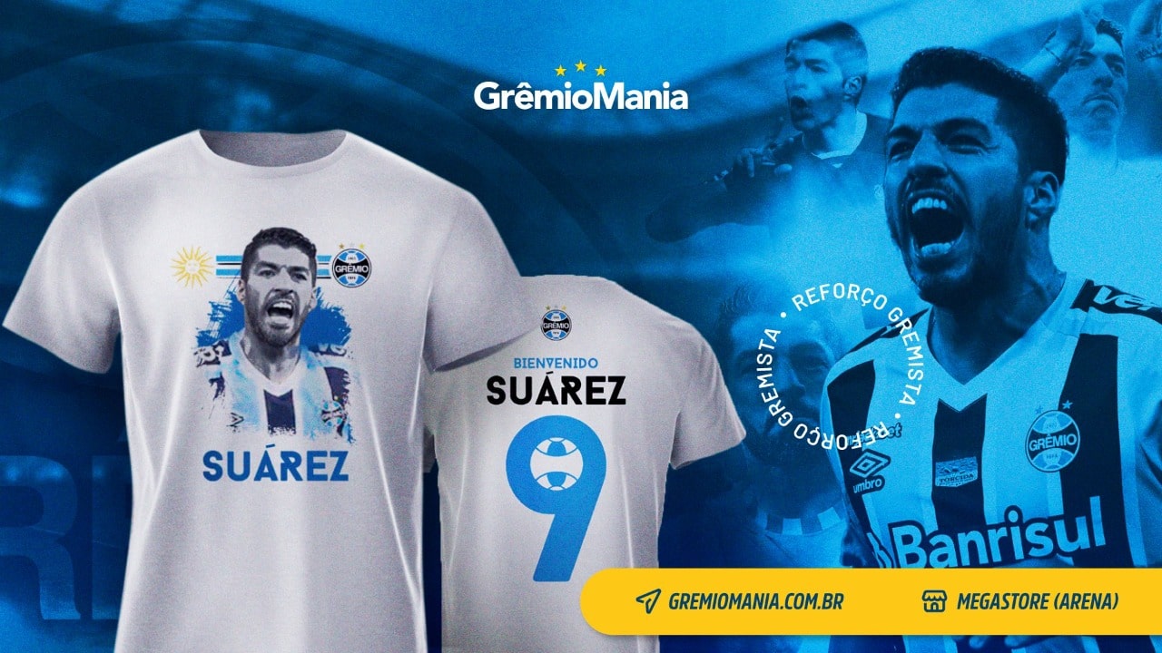 Grêmio lança camisa comemorativa para receber Suárez