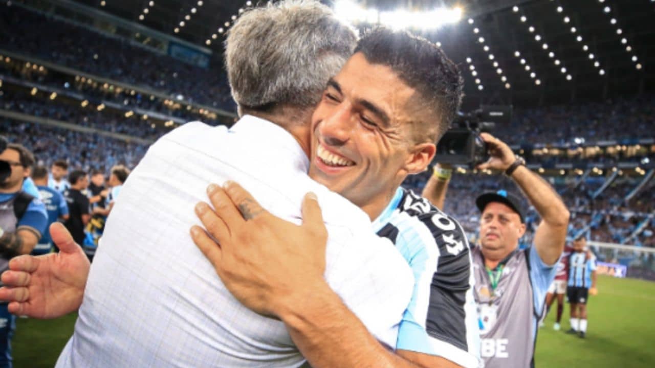 Renato Portaluppi e Luis Suárez Grêmio