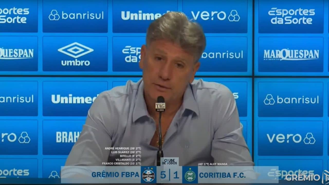 Renato Portaluppi Grêmio contra o Coritiba coletiva Brasileirão 2023