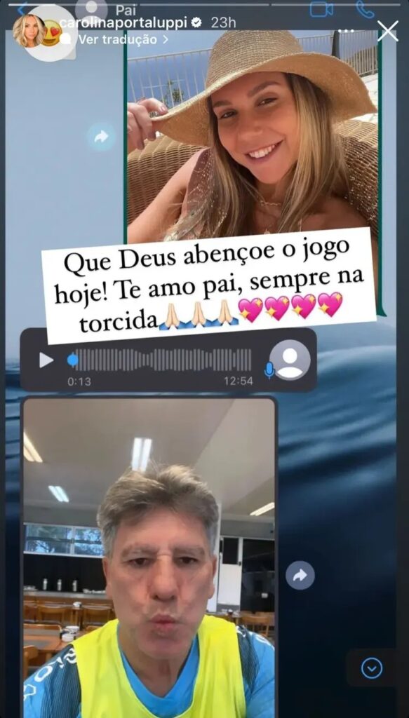 Renato Portaluppi e Carol Portaluppi Grêmio