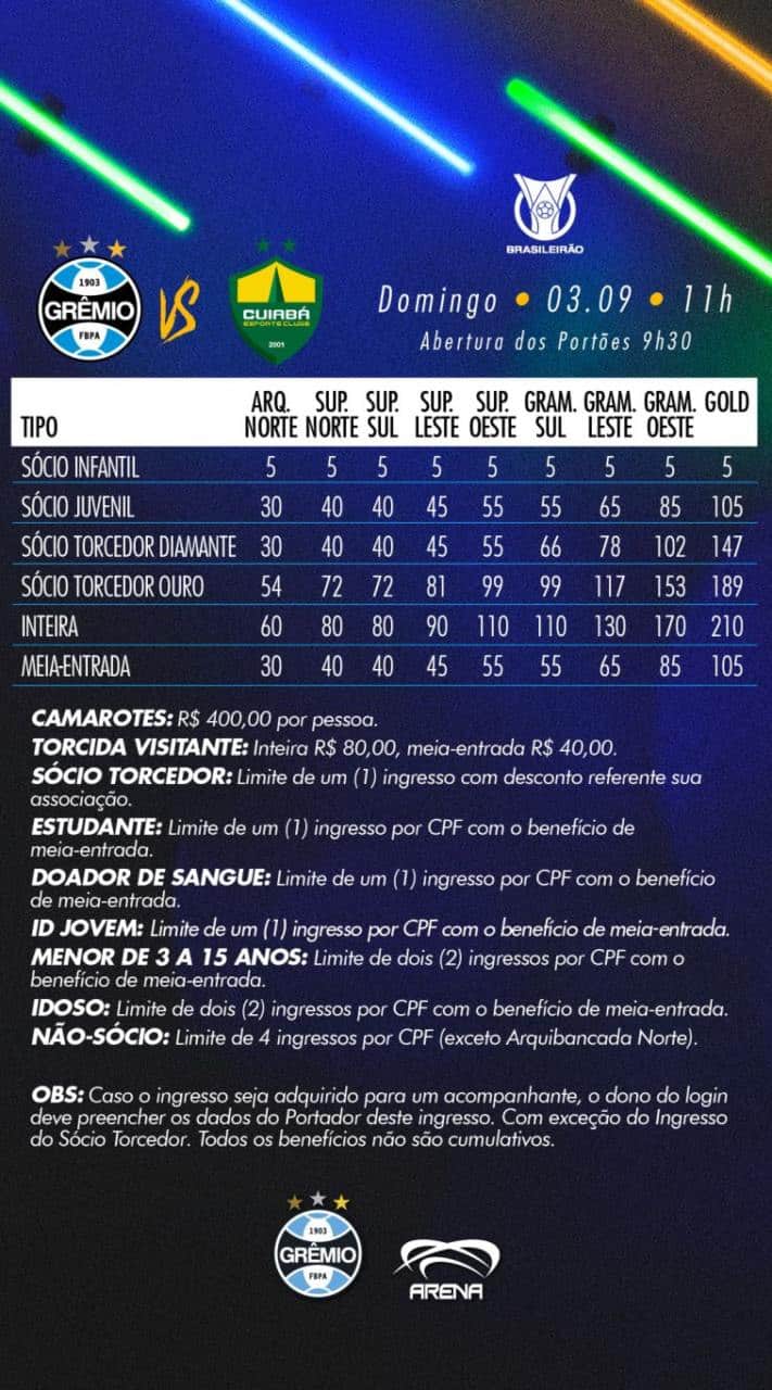 portaldogremista.com.br ingressos para gremio x cuiaba comecam a ser vendidos amanha confira valores gremio x cuiaba ingressos 1