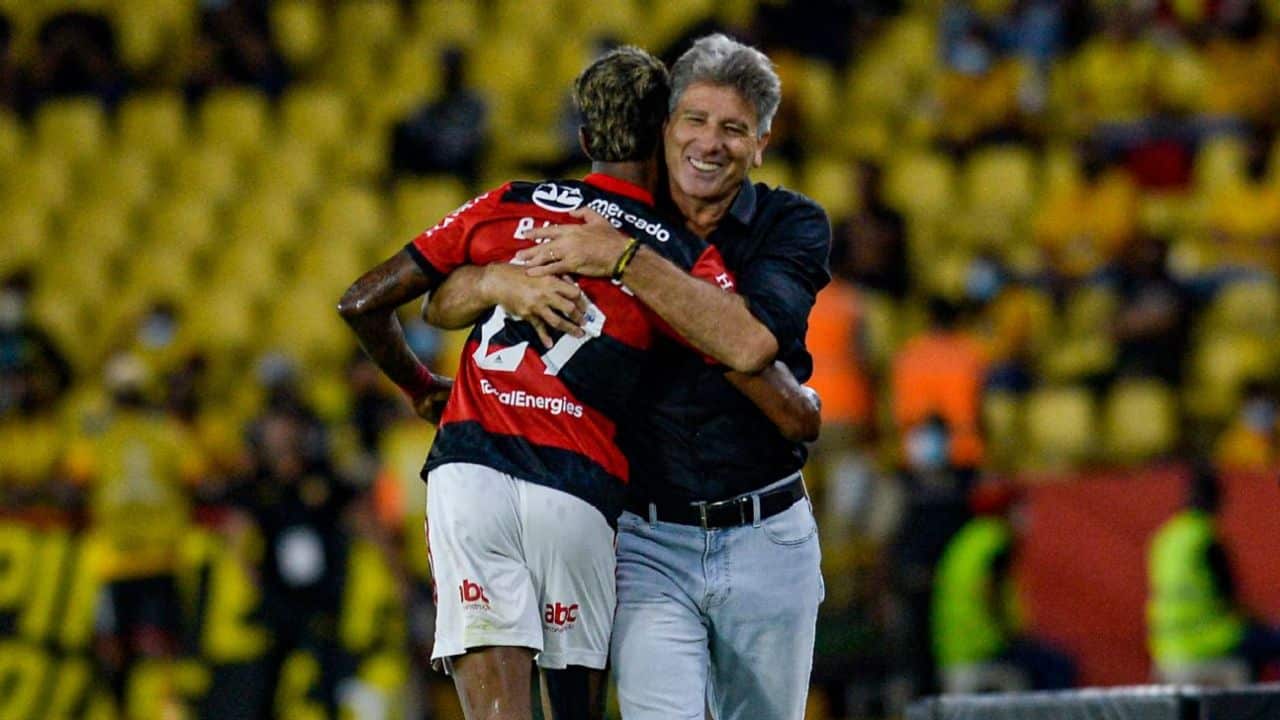 Flamengo Bruno Henrique e Renato Portaluppi Grêmio