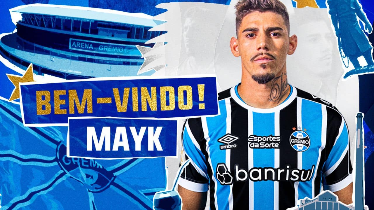 O novo reforço do Grêmio, Mayk, tem data marcada para falar com a torcida.