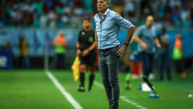 Renato na beira do campo no jogo de Bahia x Gremio - brasileirao 2024