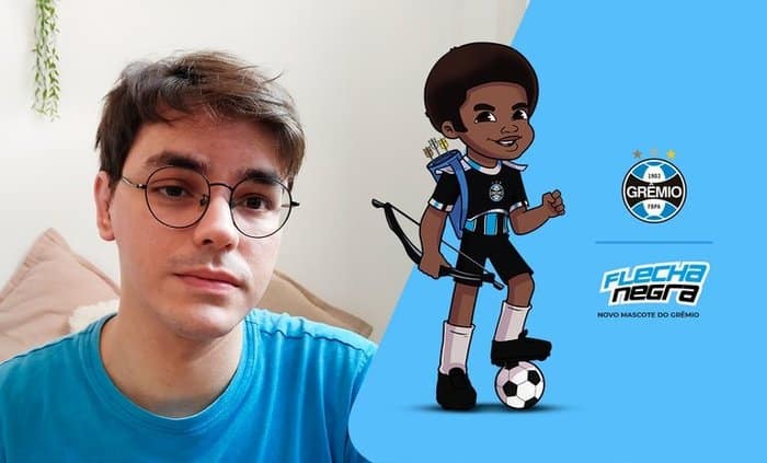 Caio Barbalho, autor do mascote flecha negra do Grêmio