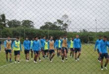 Jogadores do Grêmio treino em SP