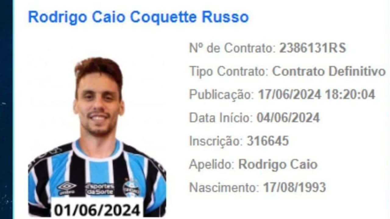 Rodrigo caio no bid do Grêmio 