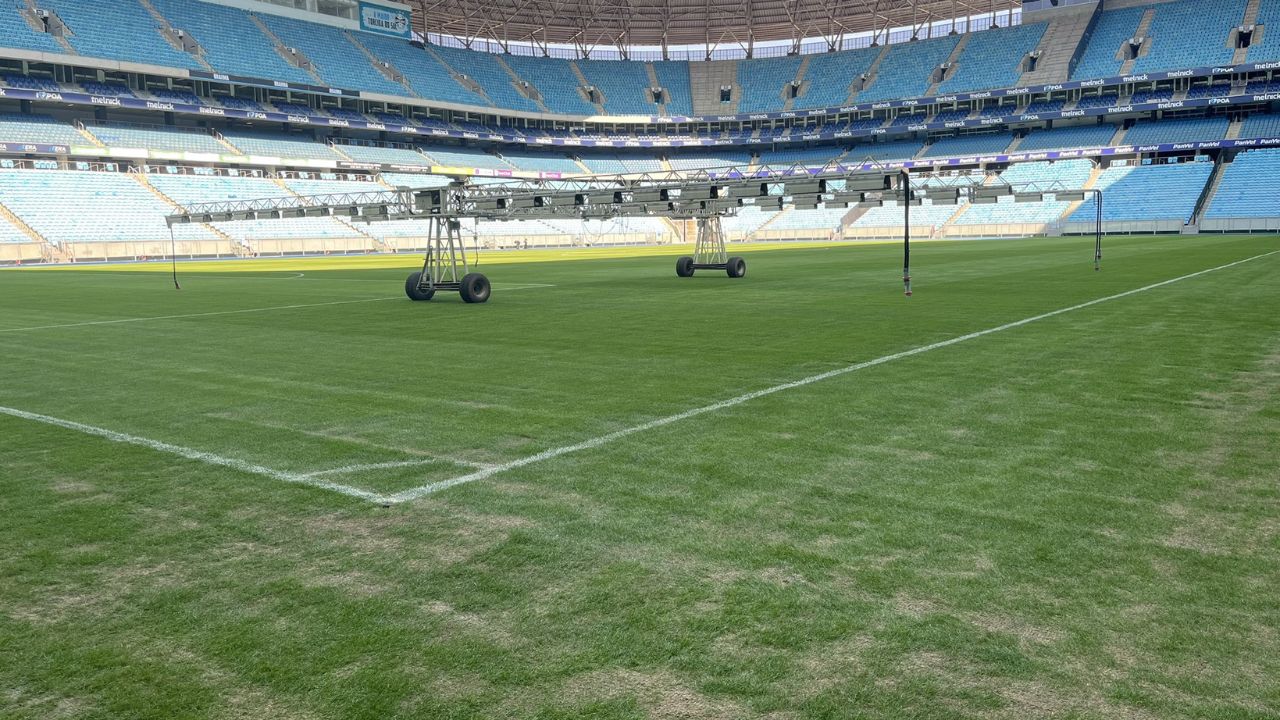 Confira a situação do gramado da Arena do Grêmio nesta terça-feira