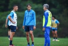 Treino Grêmio - Monsalve, Geromel, Renato Portaluppi