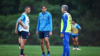 Treino Grêmio - Monsalve, Geromel, Renato Portaluppi