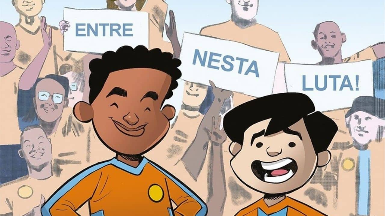 A ação em quadrinhos contra o racismo para Grêmio x Juventude