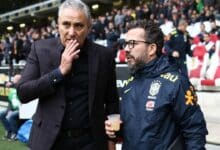 Tite e Cleber Xavier pela seleção Brasileira