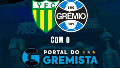 Poster de Ypiranga x Grêmio, jogo que será transmitido no Hotel do Imortal no próximo sábado (15)