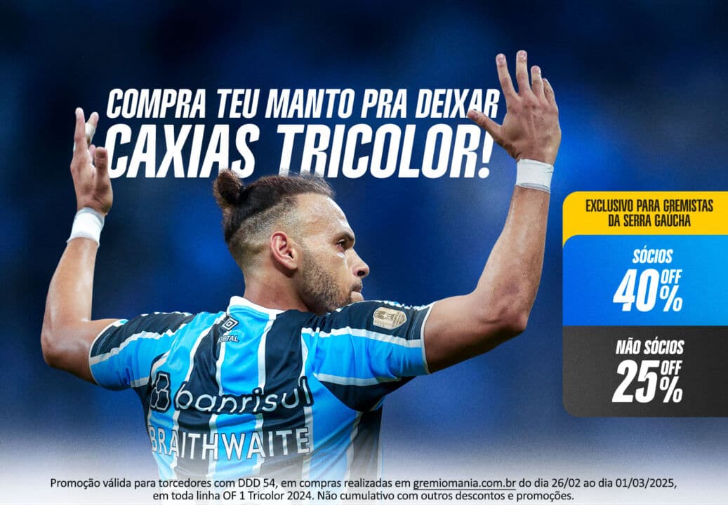 Promoção da GrêmioMania com Braithwaite na capa