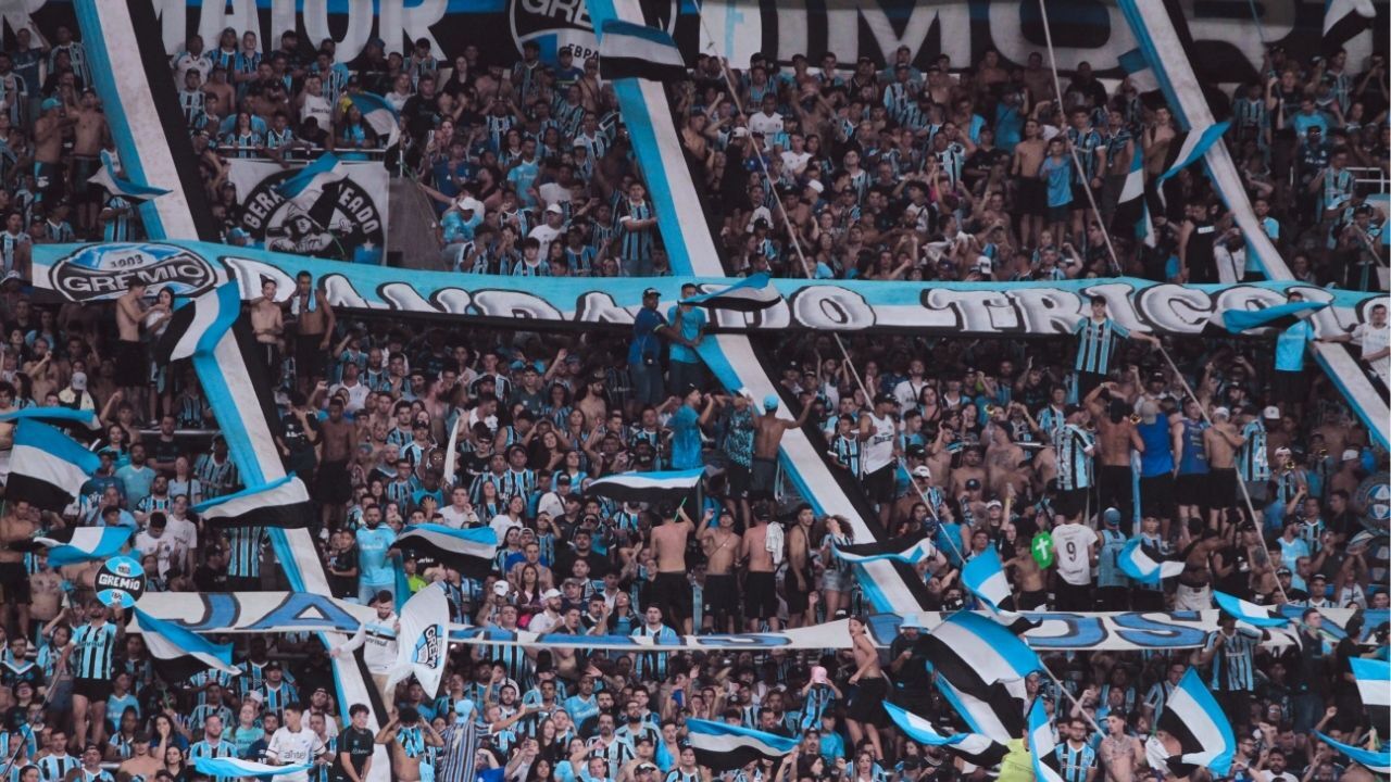 Juventude x Grêmio: a imagem mostra a torcida Tricolor na Arena