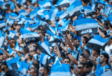 Torcedores do Grêmio no Grenal 445 na Arena do Grêmio