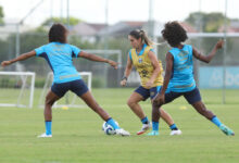 De olho no Cruzeiro, imagem do treino das Gurias Gremistas no CT nesta quarta-feira, dia 19 de março