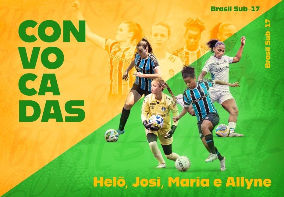 Capa do Grêmio referente à convocação de quatro atletas para a Seleção Brasileira Sub-17