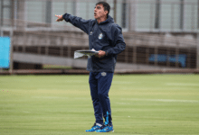 Gustavo Quinteros, técnico do Grêmio, em treino