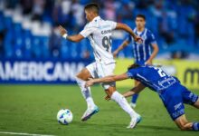 Cristian Olivera em Godoy Cruz x Grêmio