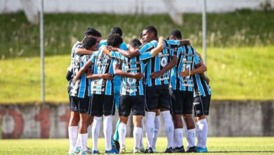 Lance da partida Juventude x Grêmio Homero Soldatelli válida pelo Brasileirão Sub-20.