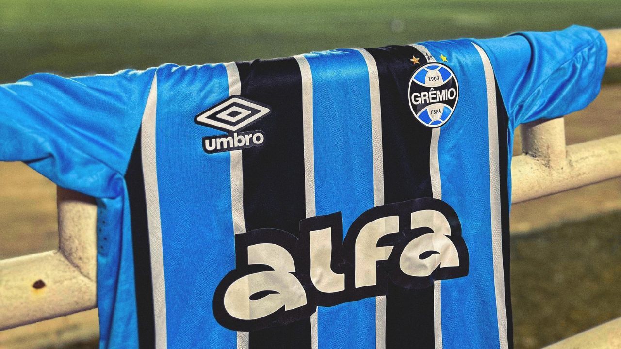 Camisa principal do Grêmio - 2025, no Morumbis