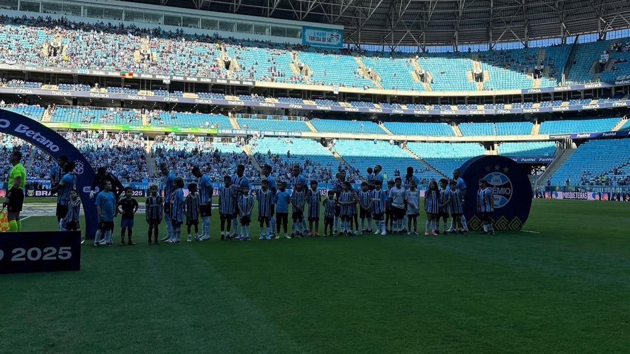 Ex-atacante do Grêmio é atingido por objeto inusitado em clássico paulista