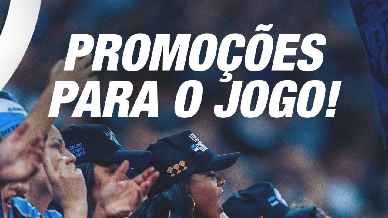 Grêmio lança promoção de ingressos para confronto contra o Santos no Brasileirão.