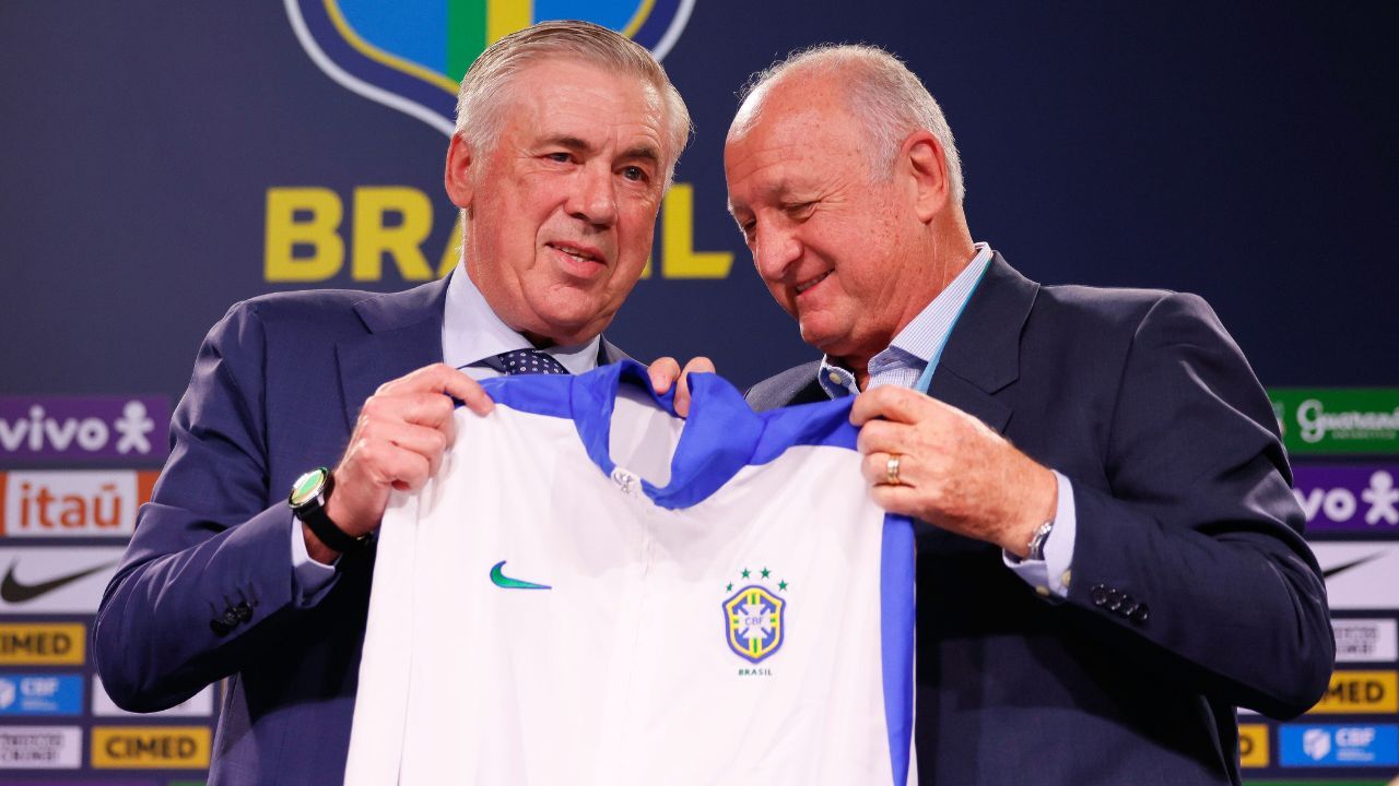 Felipão na apresentação de Ancelotti