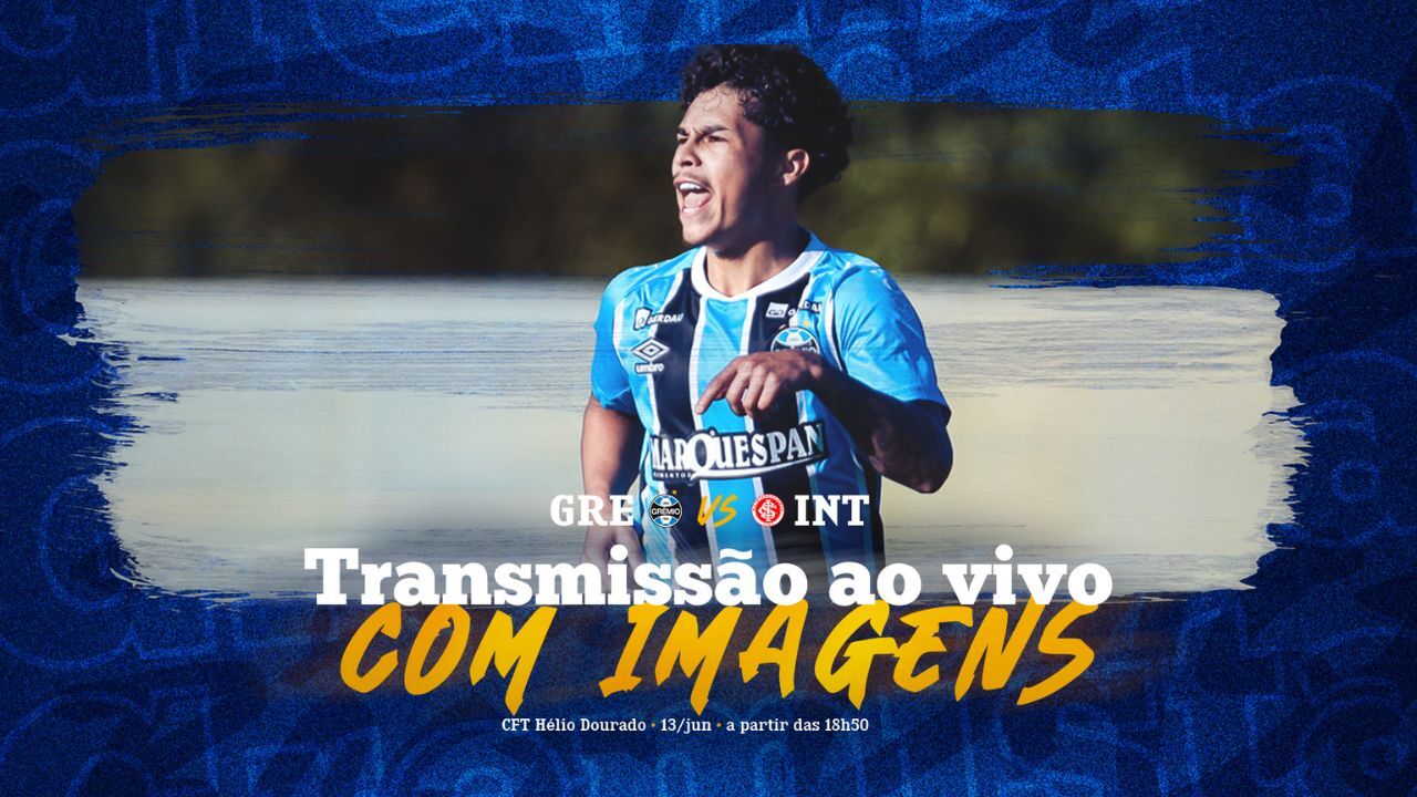 Pôster de divulgação da transmissão do jogo entre Grêmio x Inter, pelo Gauchão Sub-17