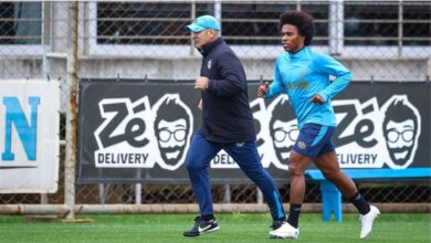 Willian novo reforco do Grêmio, em seu primeiro treino.