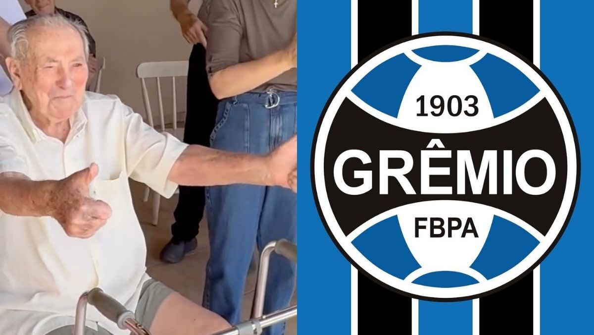 Torcedor do Grêmio, Hermínio Haas recebe homenagem histórica aos 99 anos