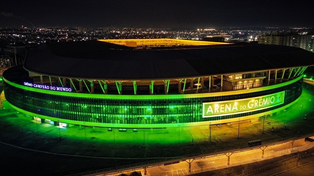 Arena do Grêmio entra no clima da Copa do Mundo com iluminação especial - Portal do Gremista