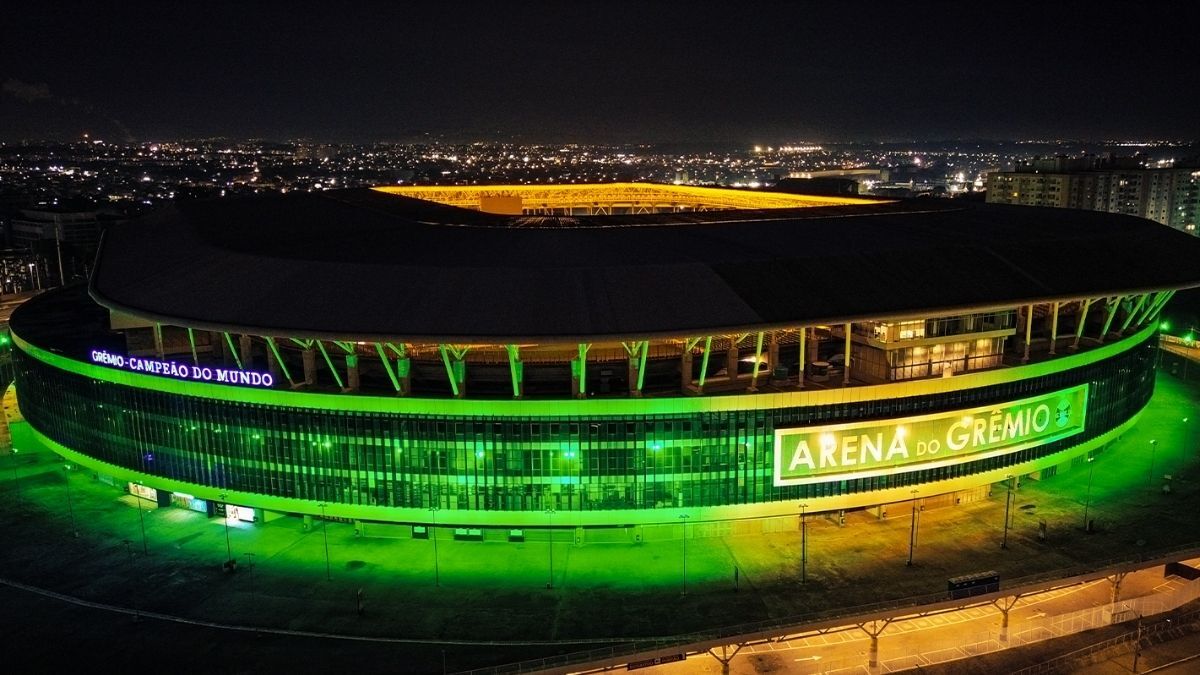 Grêmio se inspira na Seleção Brasileira para iluminar a Arena; confira as imagens - Portal do Gremista