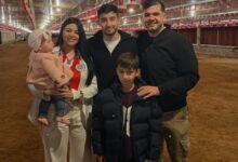 Mathías Villasanti durante inauguração da granja Avícola Agustín no Paraguai