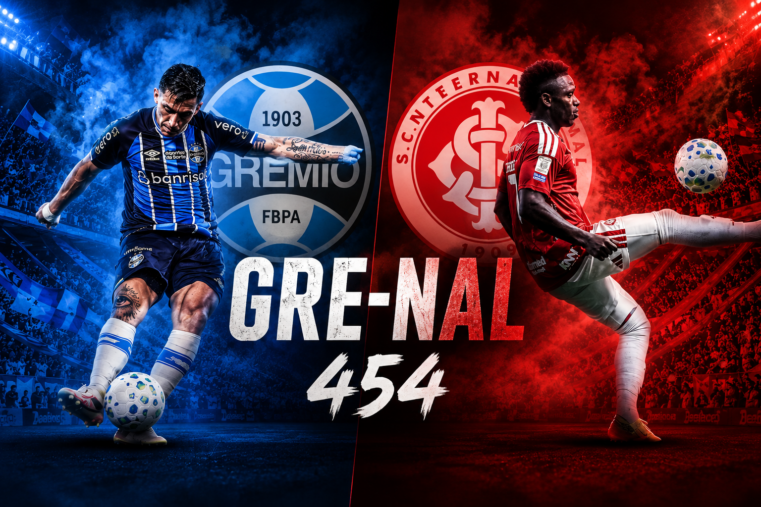 Grêmio x Inter: onde assistir, horário e escalações do Gre-Nal 454 - Gre-Nal 454 Grêmio x Inter acontece nesta quinta-feira, às 20h, na Arena. Veja onde assistir, prováveis escalações e arbitragem do Gre-Nal 454.